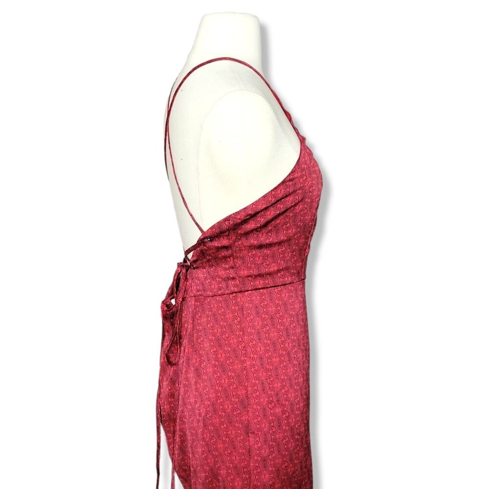 Honey Punch Paisley Satin Wide Leg Jumpsuit Size Medium New With Tag - Picture 7 of 15